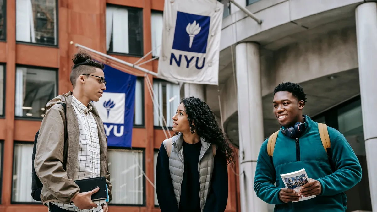 International university students on campus