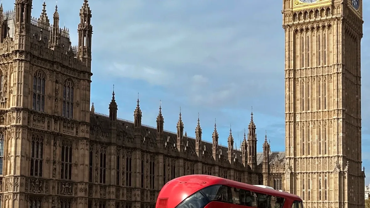 Big Ben and London bus representing study costs in the United Kingdom